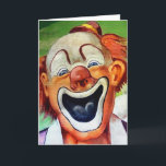 Retro Creepy Clown Birthday Card<br><div class="desc">Custom restored,  high quality vintage clown image.</div>