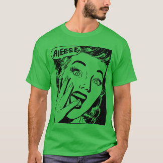 Retro Creepy Halloween Scream Horror Girl Screamin T-Shirt