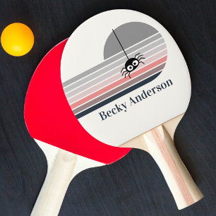 Retro Creepy with Name Ping Pong Paddle