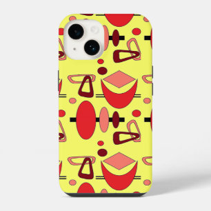 Retro Crescent Totem Shapes iPhone 14 Case
