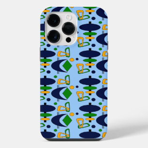 Retro Crescent Totem Shapes iPhone 14 Pro Max Case