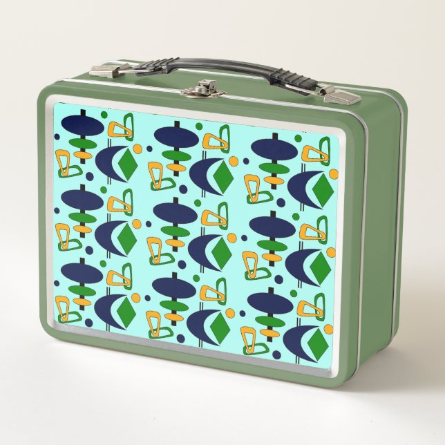 Retro Crescent Totem Shapes Metal Lunch Box (Front)