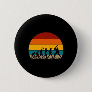 Retro Cricket Evolution - Funny Cricket 6 Cm Round Badge