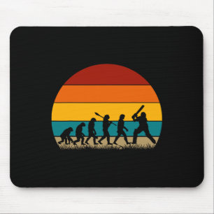 Retro Cricket Evolution - Funny Cricket  Mouse Pad