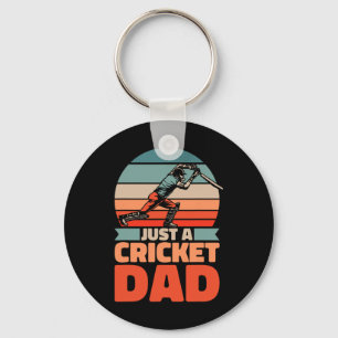 Retro Cricket Father - Vintage Cricketer Just A Cr Key Ring