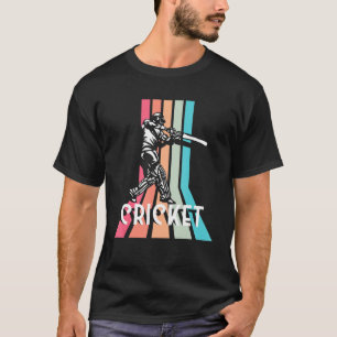 Retro Cricket Player Coach Team Cricketer Wicket B T-Shirt