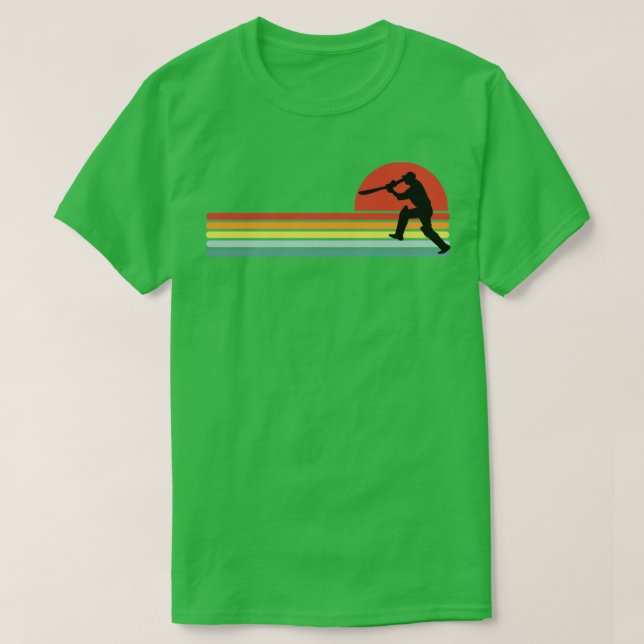 Retro Cricket Player  T-Shirt (Design Front)