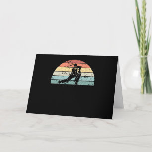 Retro Cricket Sunset Vintage sports Sunrise Card