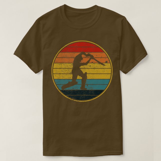 Retro Cricket Vintage Cricket Player  T-Shirt (Design Front)