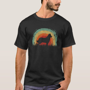 Retro Croatian Sheepdog Vintage Rainbow Dog Men Wo T-Shirt