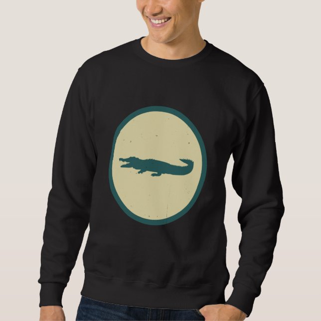Retro Crocodile Vintage Wild Animal Sweatshirt (Front)