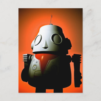 Retro Cropped Toy Robot 01 Postcard