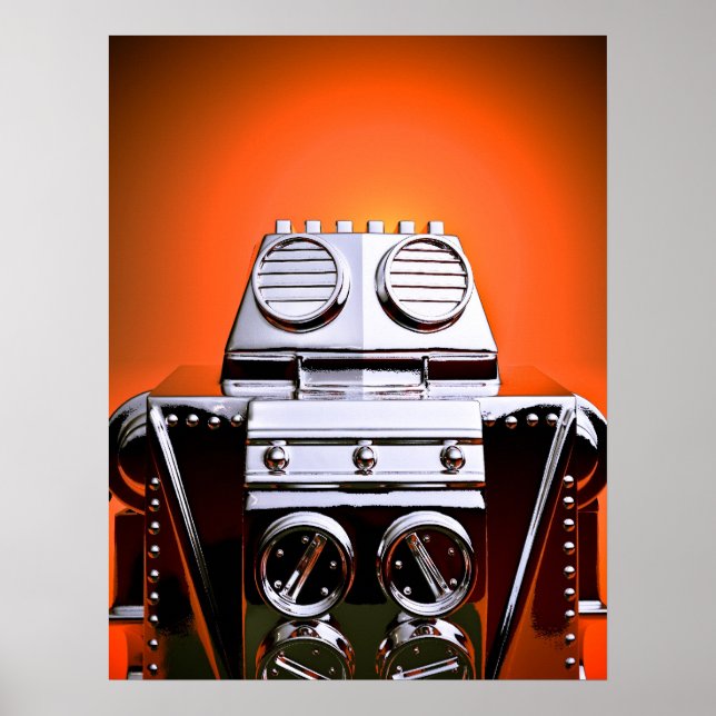 Retro Cropped Toy Robot 04 Poster (Front)