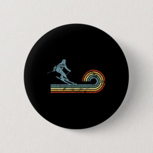 Retro Cross-country Skiing Ski Skier Winter Sports 6 Cm Round Badge