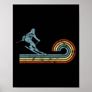 Retro Cross-country Skiing Ski Skier Winter Sports Poster