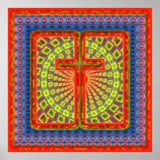 RETRO CROSS POSTER PRINT