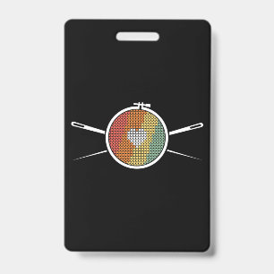 Retro Cross Stich ID Badge