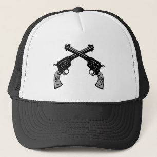Retro Crossed Pistols Trucker Hat