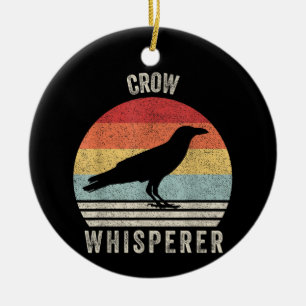 Retro Crow Whisperer Funny Birds Lover Crow Vintag Ceramic Tree Decoration