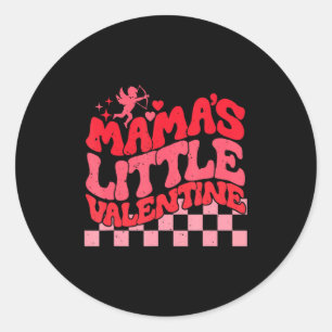 Retro Cud Mamas Little Valentines Day Girls Wo  Classic Round Sticker