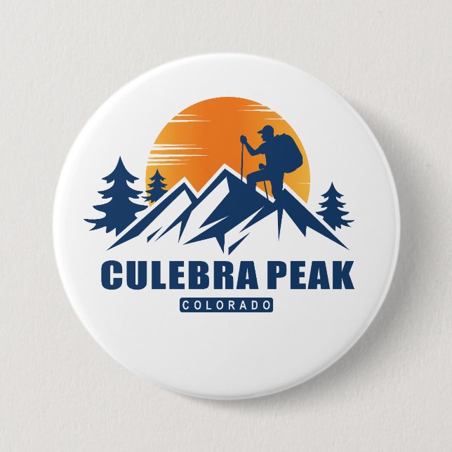 Retro Culebra Peak Hike T-Shirt 7.5 Cm Round Badge (Front)