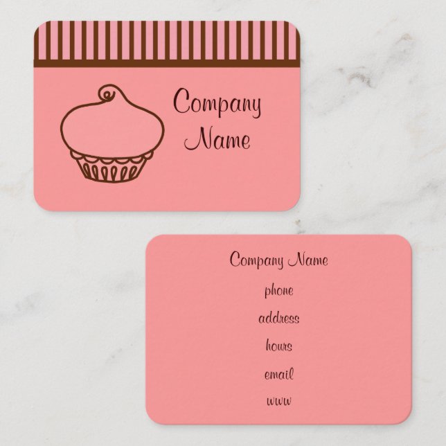 Retro Cupcake Business Cards (Front/Back)
