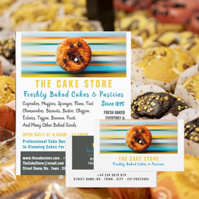 Retro Cupcake, Cake Maker, Cake Store Business Card (Creator Uploaded)