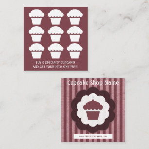 retro cupcake diamond loyalty punch card