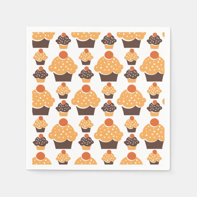 Retro Cupcake Napkin (Front)