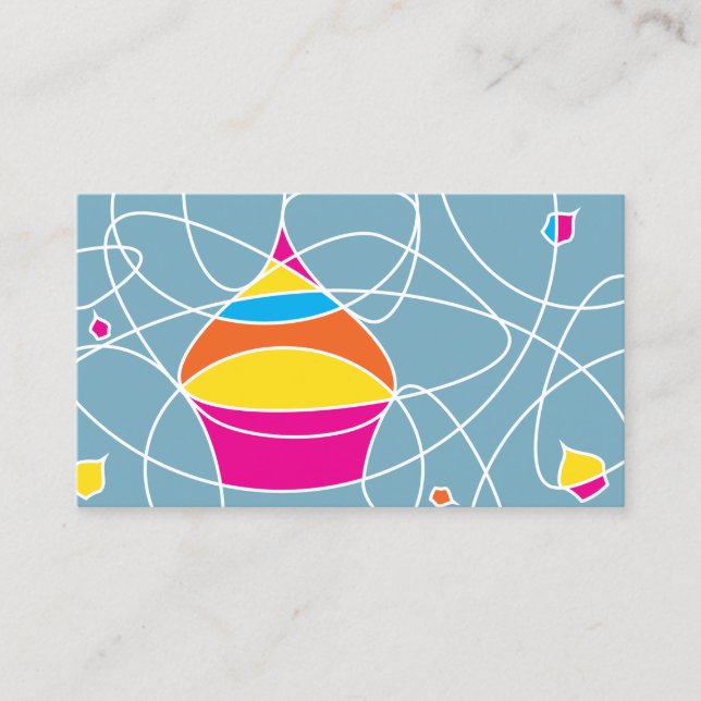 retro CUPCAKE shapes Business Card (Front)
