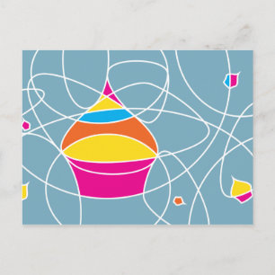 retro CUPCAKE shapes party invitation Postcard