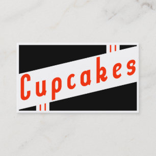 retro cupcakes business card