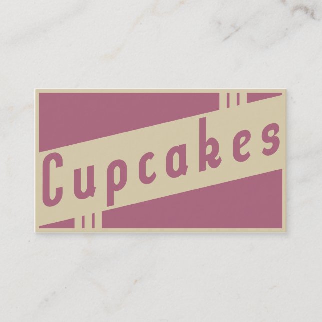 retro cupcakes business card (Front)