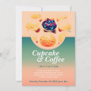 Retro Cupcakes Coffee Invitation