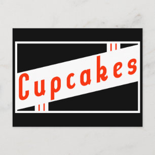 retro cupcakes postcard