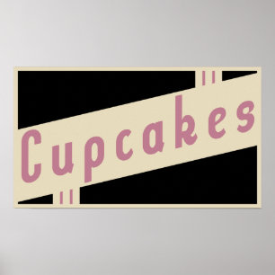 retro cupcakes poster