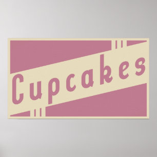 retro cupcakes poster