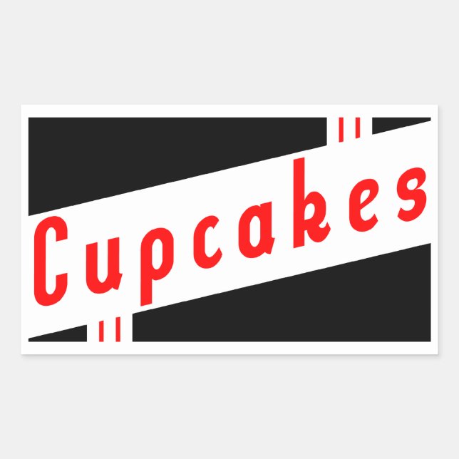 retro cupcakes rectangular sticker (Front)