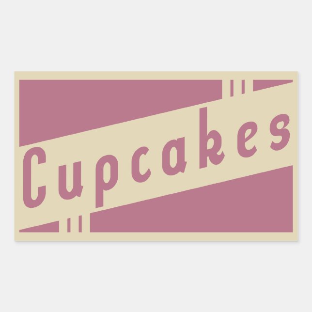 retro cupcakes rectangular sticker (Front)