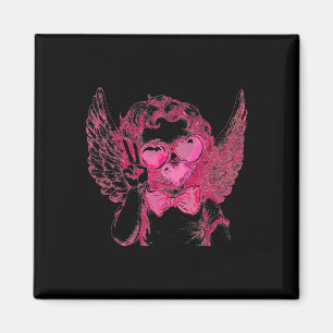 Retro Cupid Valentine Blowing Bubble Vintage Art V Magnet