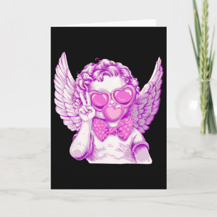 Retro Cupid Valentine Day Cute Retro Cupid Blowing Card
