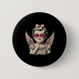Retro Cupid Valentine Day Cute Vintage Cupid Blowi 6 Cm Round Badge