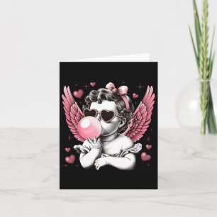 Retro Cupid Valentine Day Cute Vintage Cupid Blowi Card