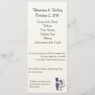 Retro Cursive Wedding Program Programme