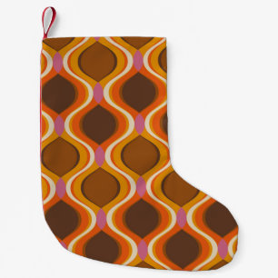 Retro Curves: 60s-70s Wallpaper Texture. Small Christmas Stocking