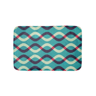 Retro Curves: Grunge Pattern Effect. Bath Mat