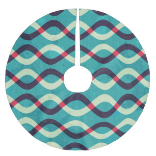 Retro Curves: Grunge Pattern Effect. Brushed Polyester Tree Skirt