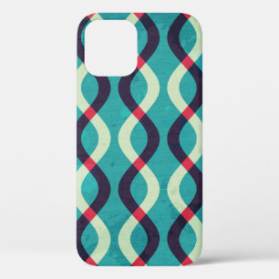 Retro Curves: Grunge Pattern Effect. iPhone 12 Case