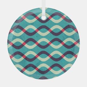 Retro Curves: Grunge Pattern Effect. Glass Tree Decoration