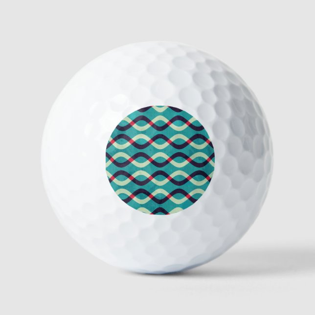 Retro Curves: Grunge Pattern Effect. Golf Balls (Front)